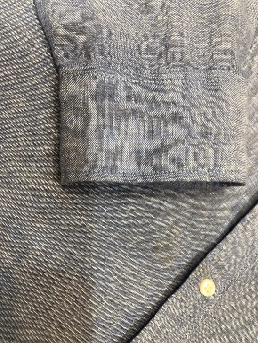 J Crew Slim Irish Linen Long Sleeve Button Front Blue Shirt Size L Coastal Prep